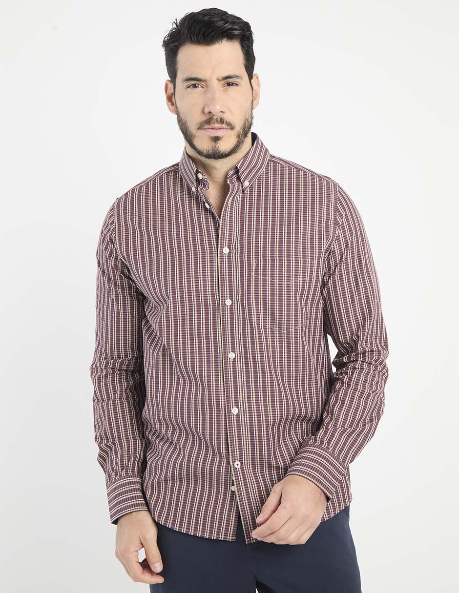 Camisa casual de algodón manga larga para hombre Camisa casual de algodón manga larga para hombre
