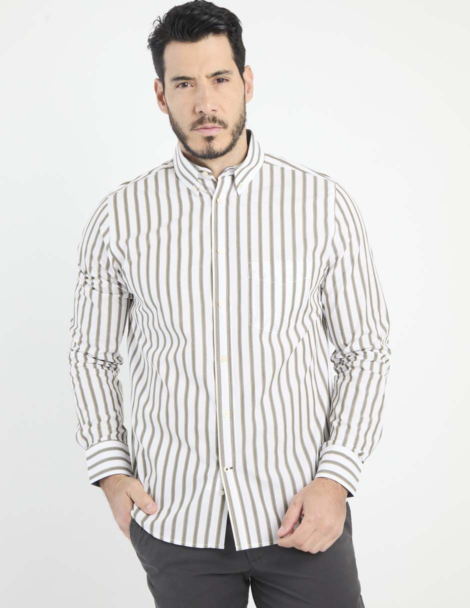 Camisa casual de algodón manga larga para hombre Camisa casual de algodón manga larga para hombre