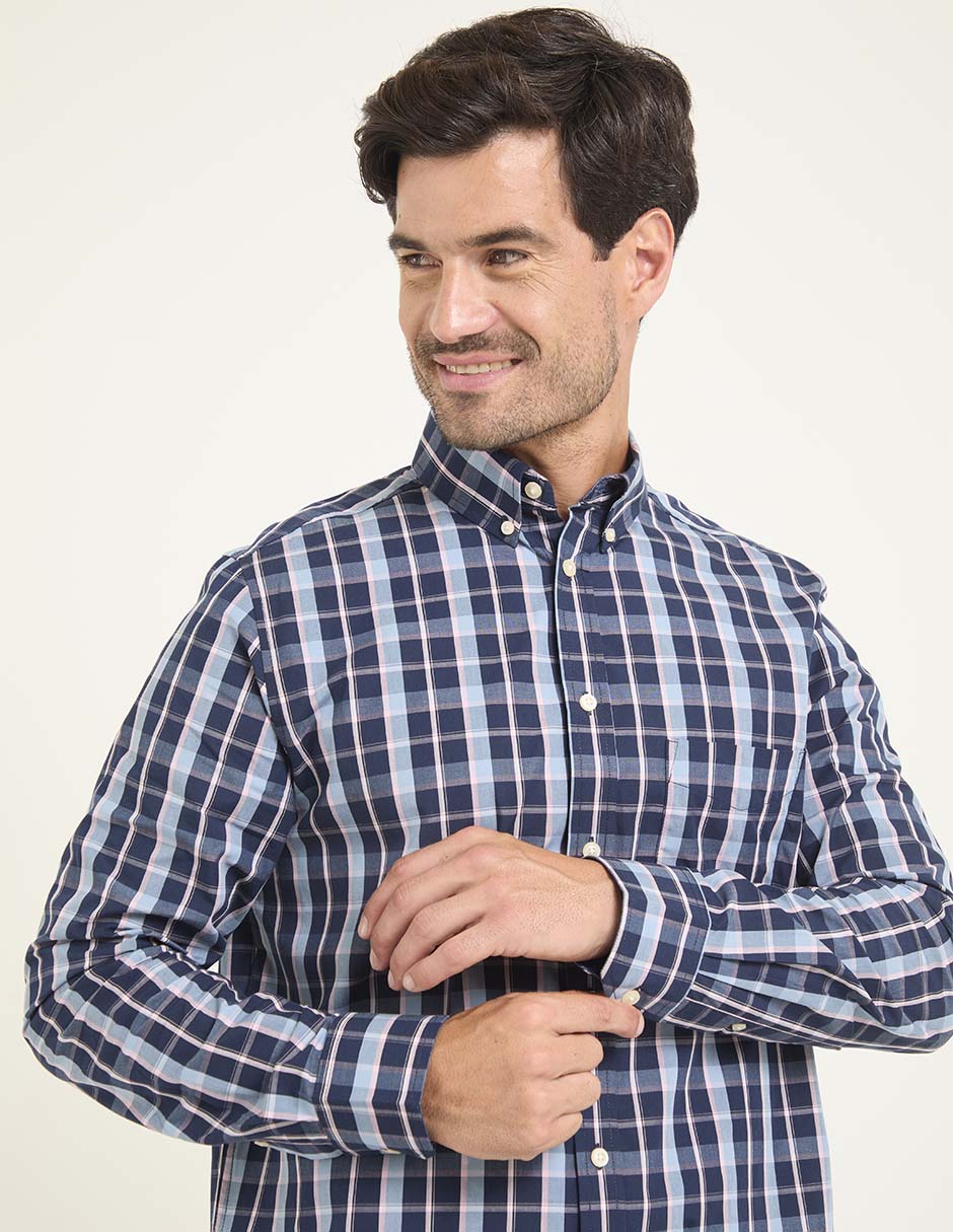 Camisa casual manga larga para hombre 4