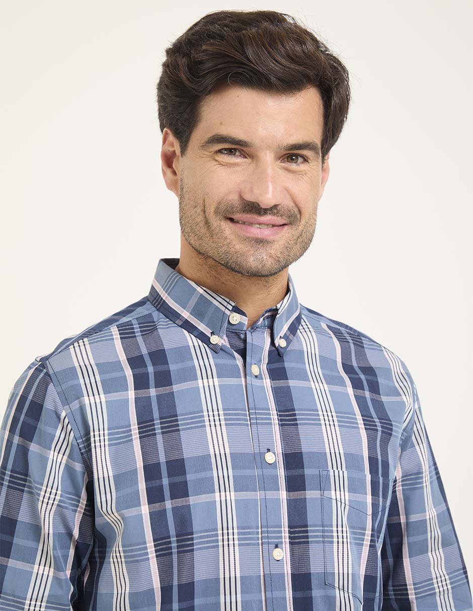 Camisa casual manga larga para hombre 4