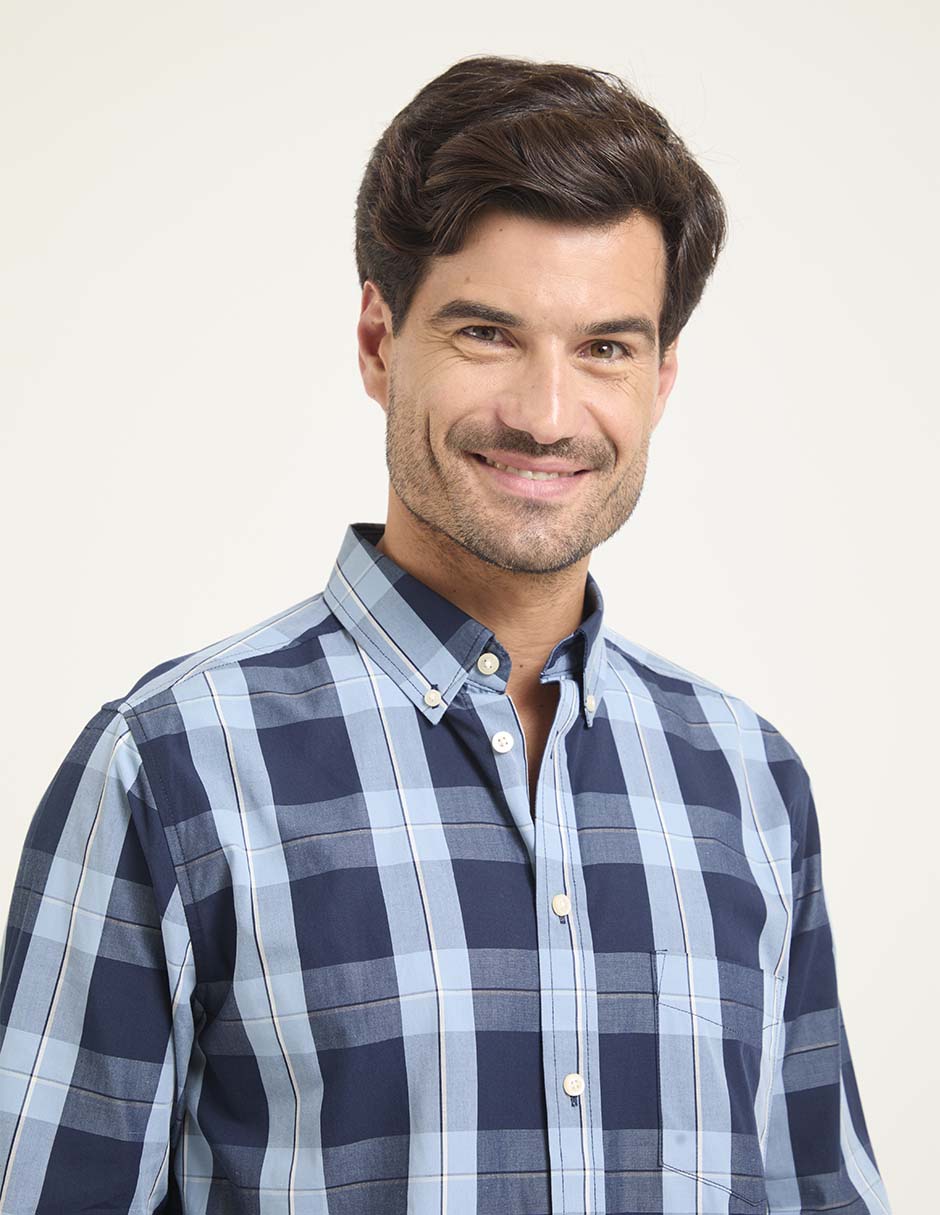 Camisa casual manga larga para hombre 4