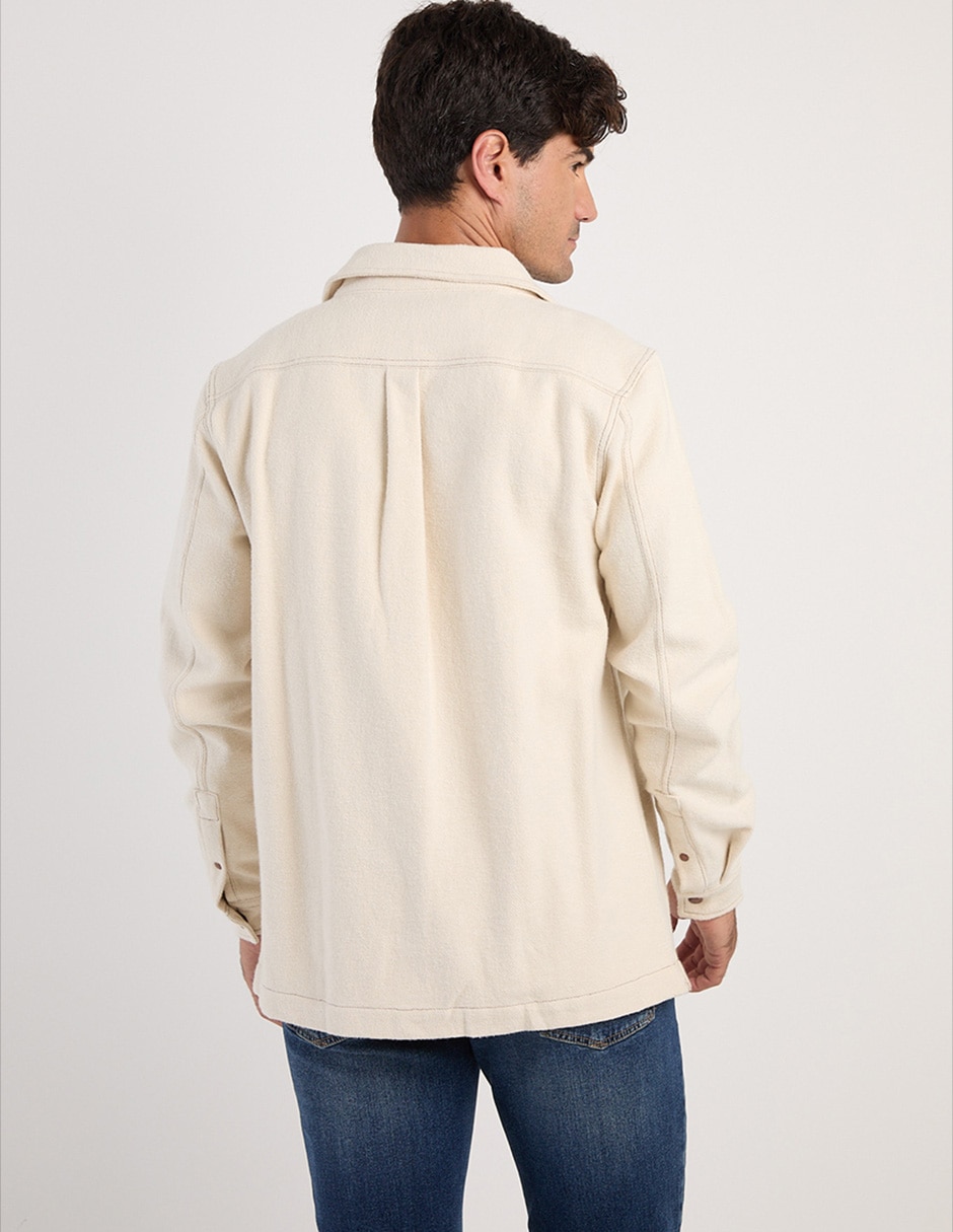 Sobrecamisa casual de algodón manga larga para hombre 2