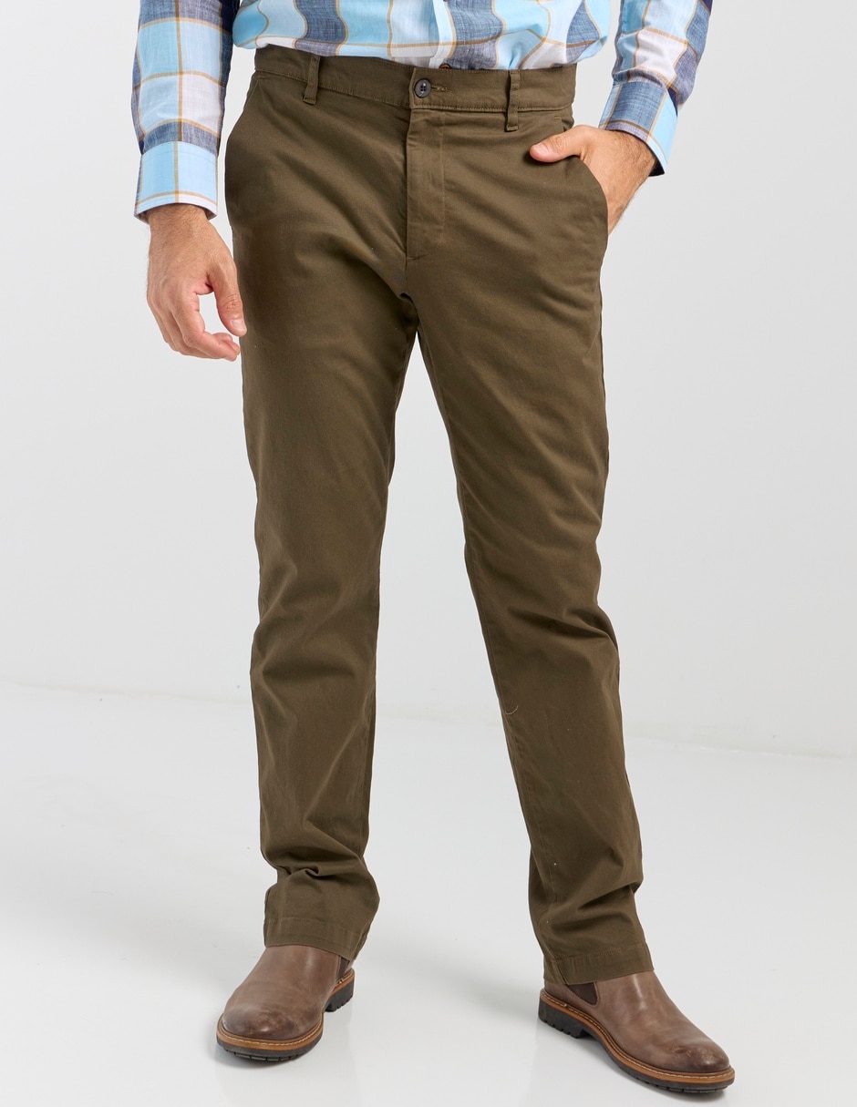 Pantalón chino slim de algodón para hombre