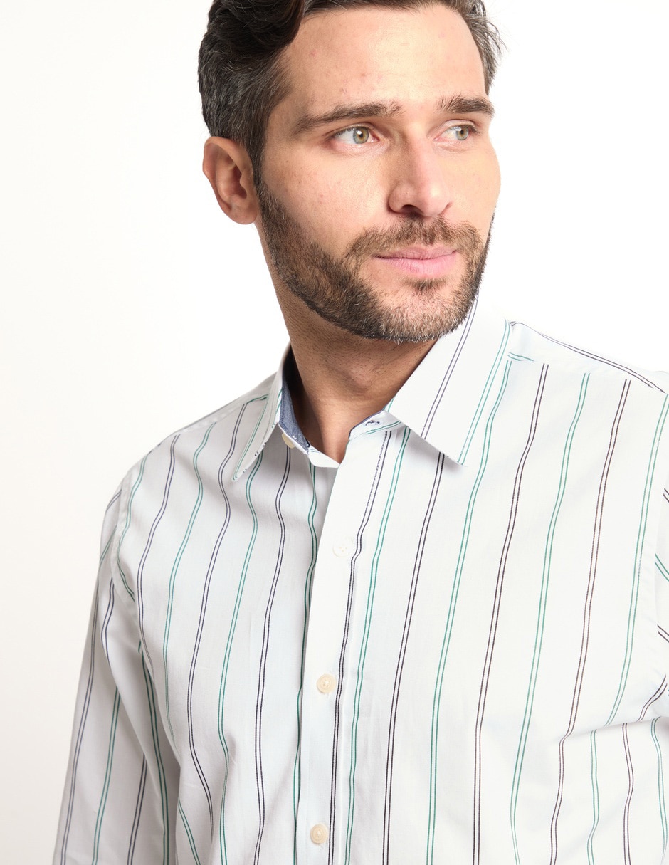 Camisa casual manga larga para hombre 4