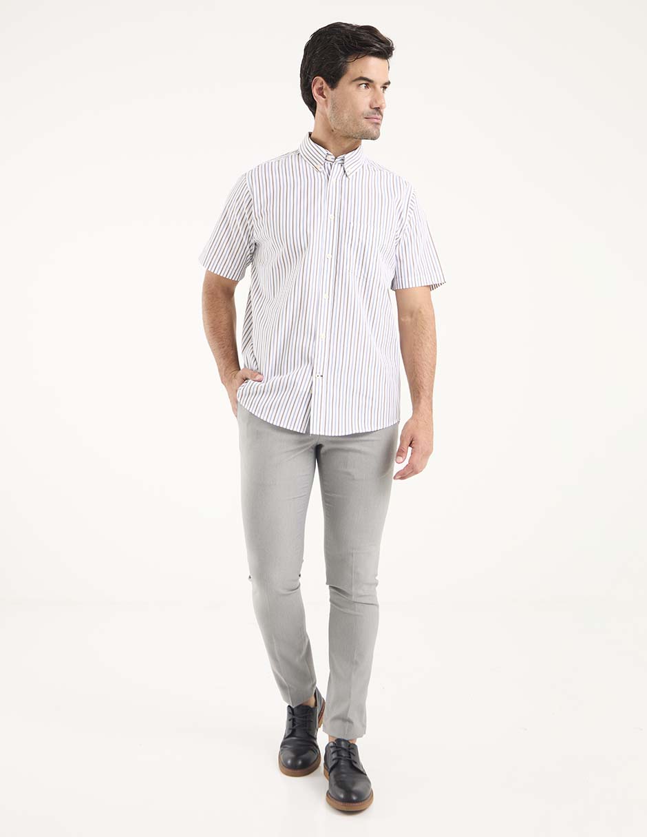 Camisa casual de algodón manga corta para hombre 6