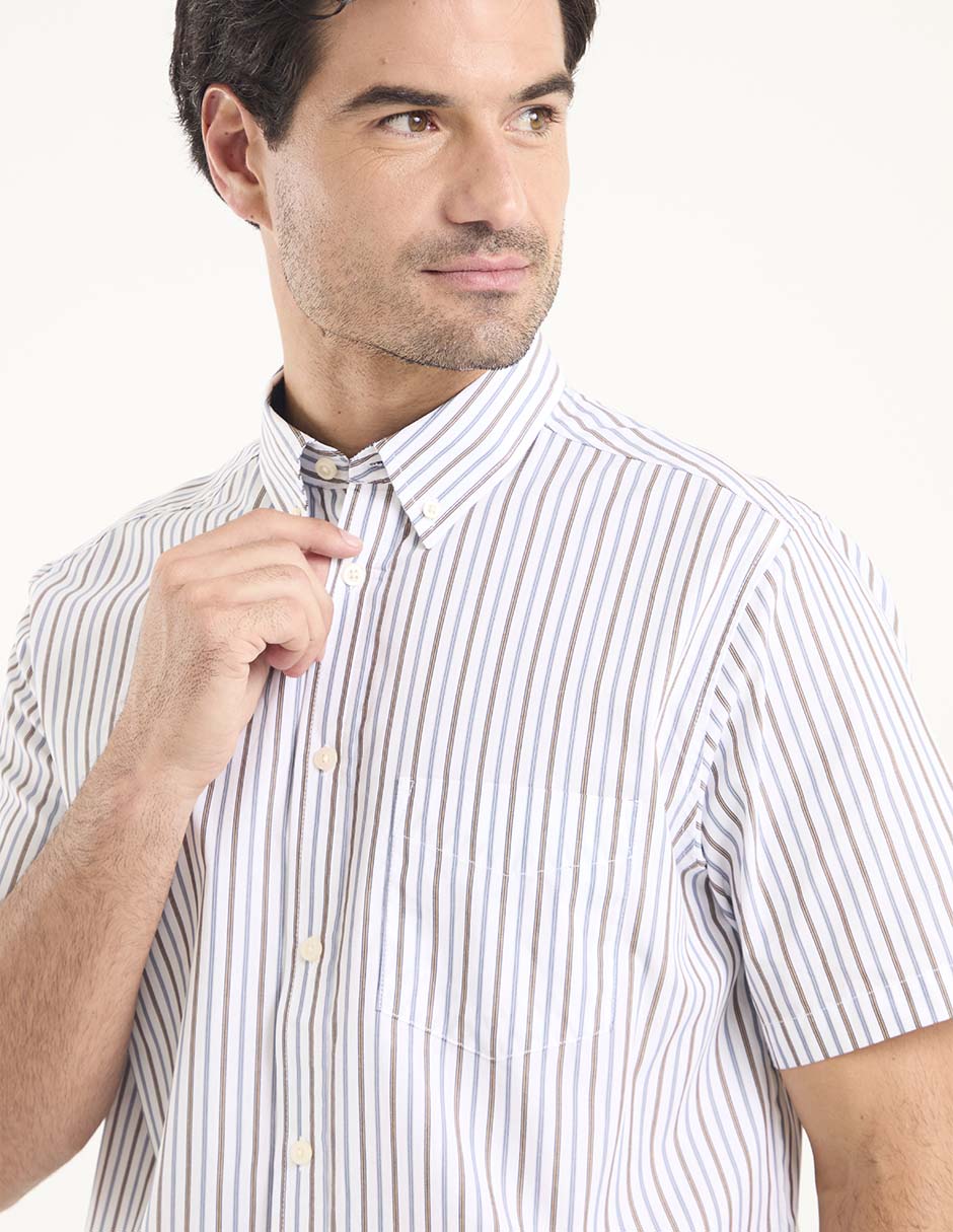 Camisa casual de algodón manga corta para hombre 7
