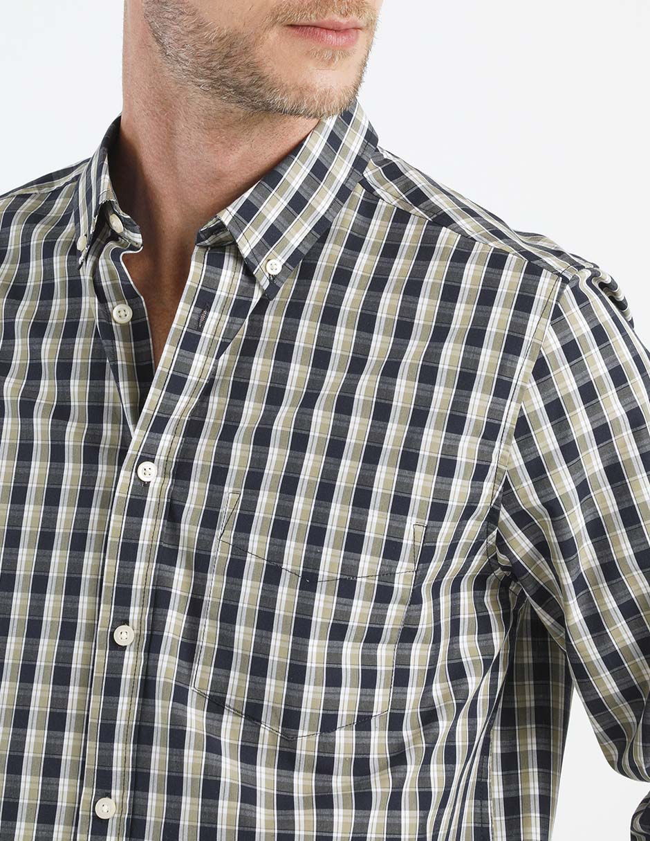 Camisa casual de algodón manga larga para hombre 4