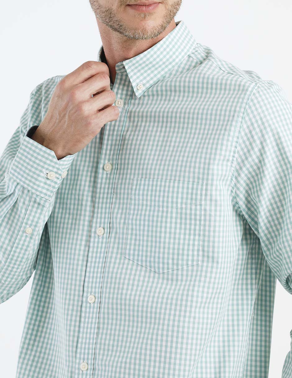 Camisa casual manga larga para hombre 4