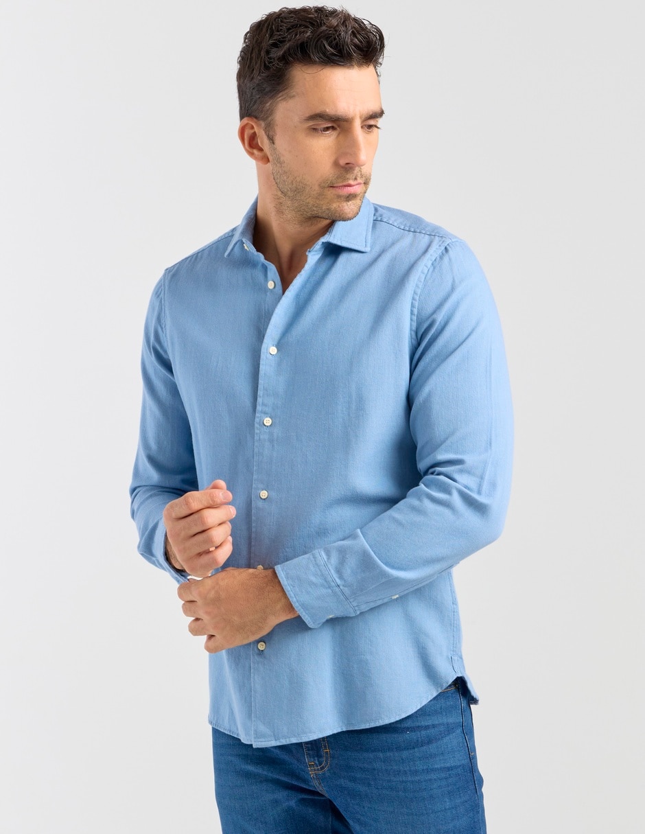 Camisa casual manga larga para hombre