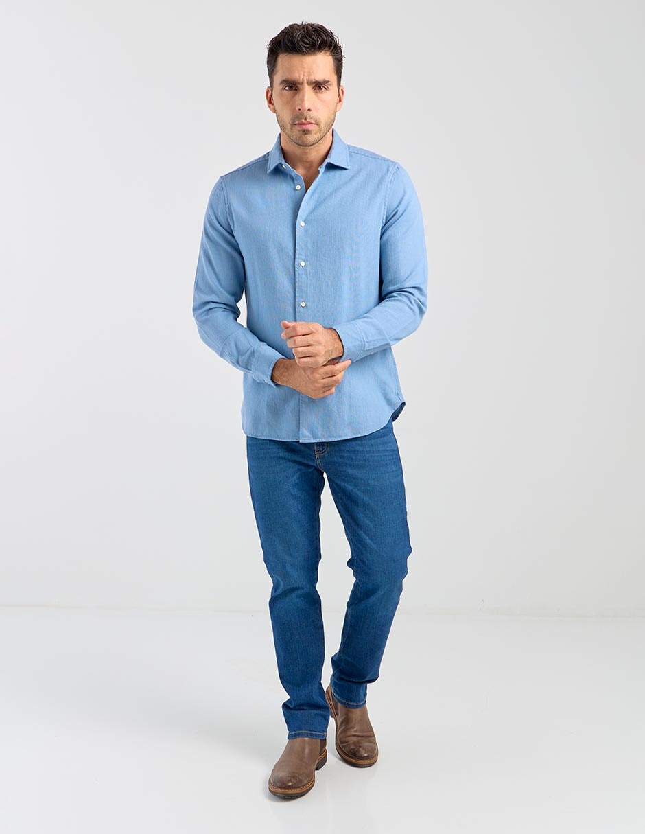 Camisa casual manga larga para hombre 3