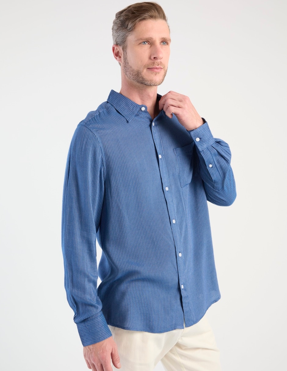 Camisa casual de algodón manga larga para hombre Camisa casual de algodón manga larga para hombre