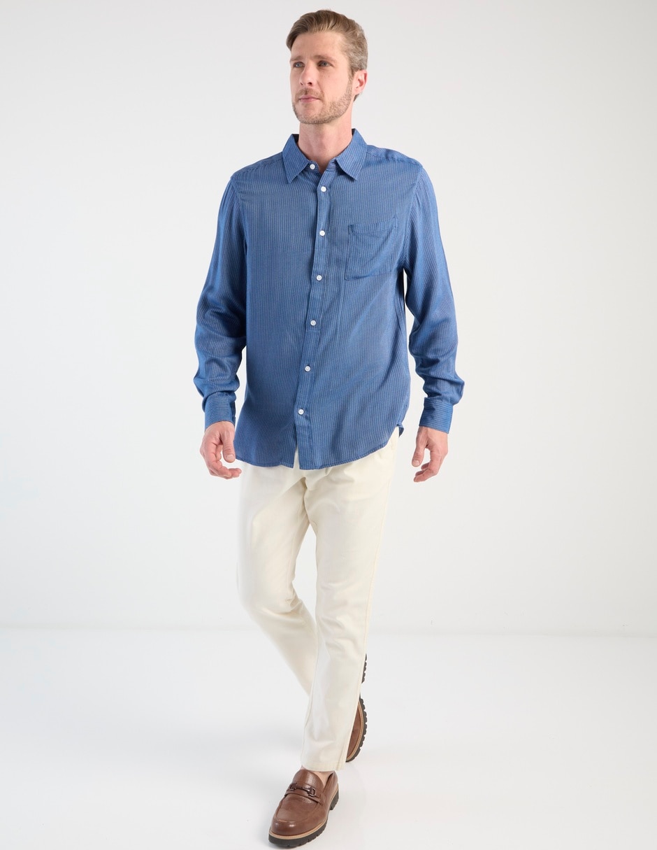 Camisa casual de algodón manga larga para hombre 3