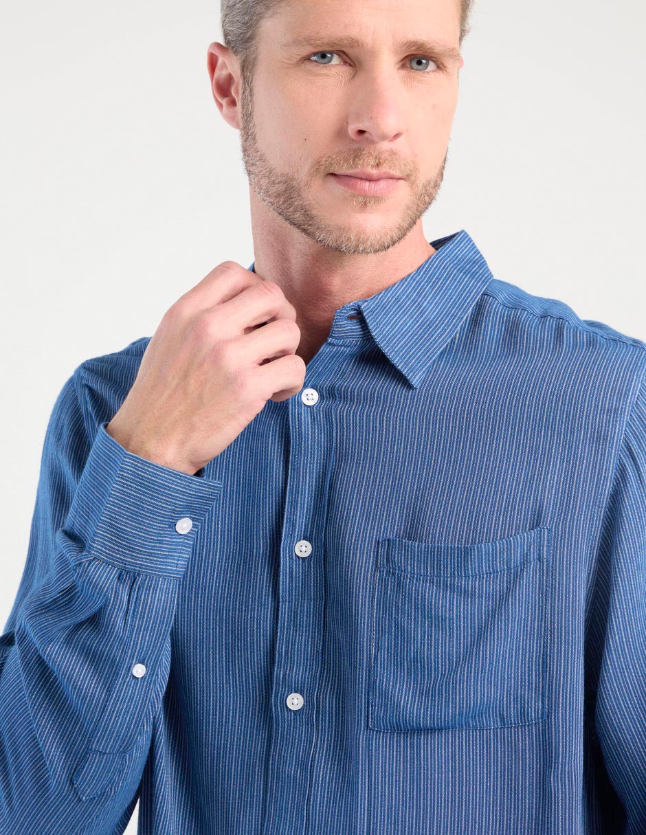 Camisa casual de algodón manga larga para hombre 4