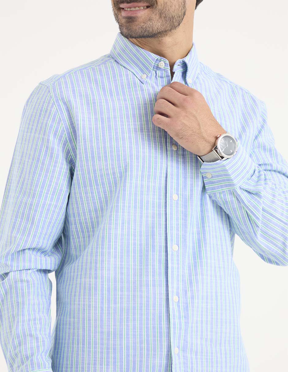 Camisa casual manga larga para hombre 4