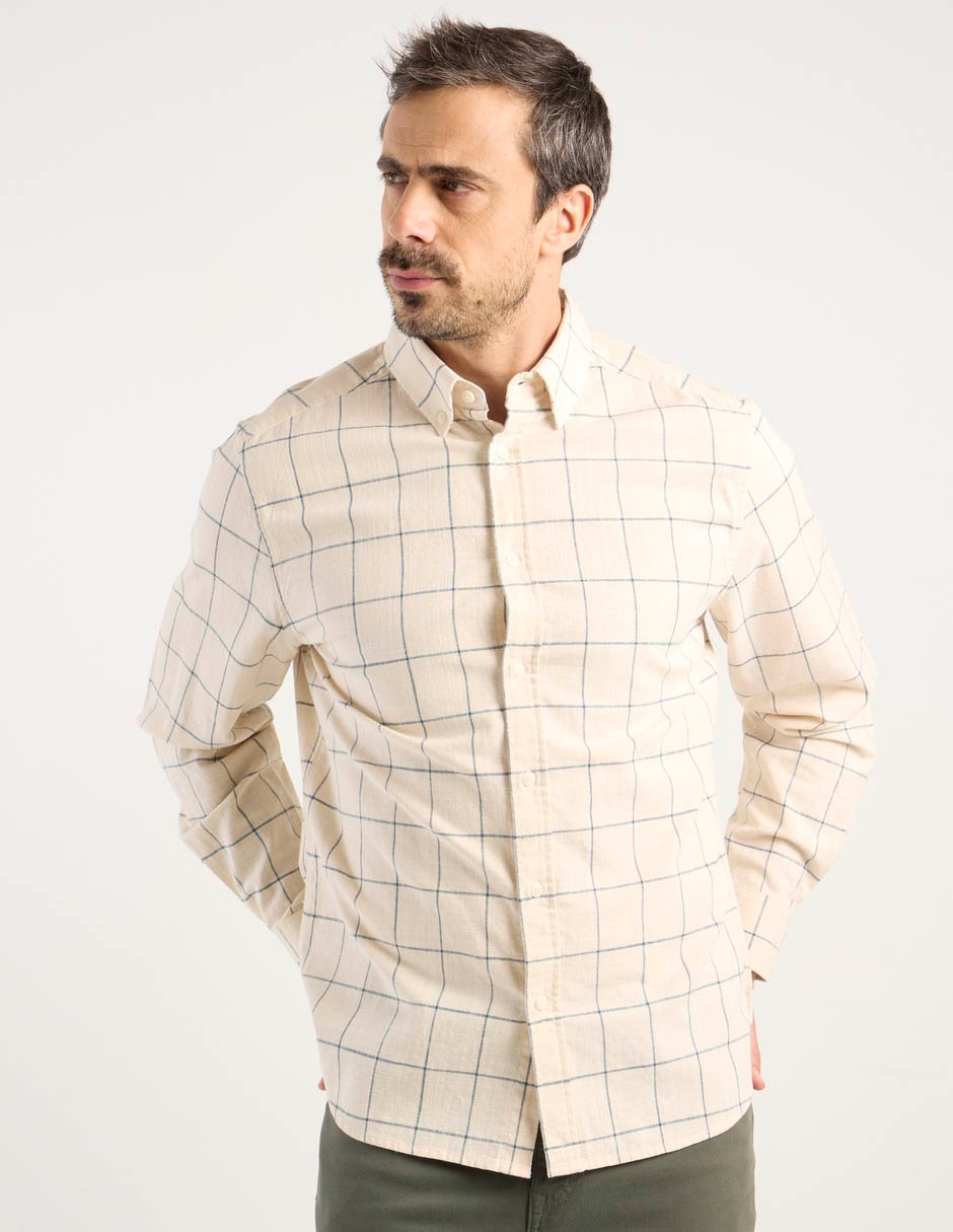 Camisa casual de algodón manga larga para hombre 2