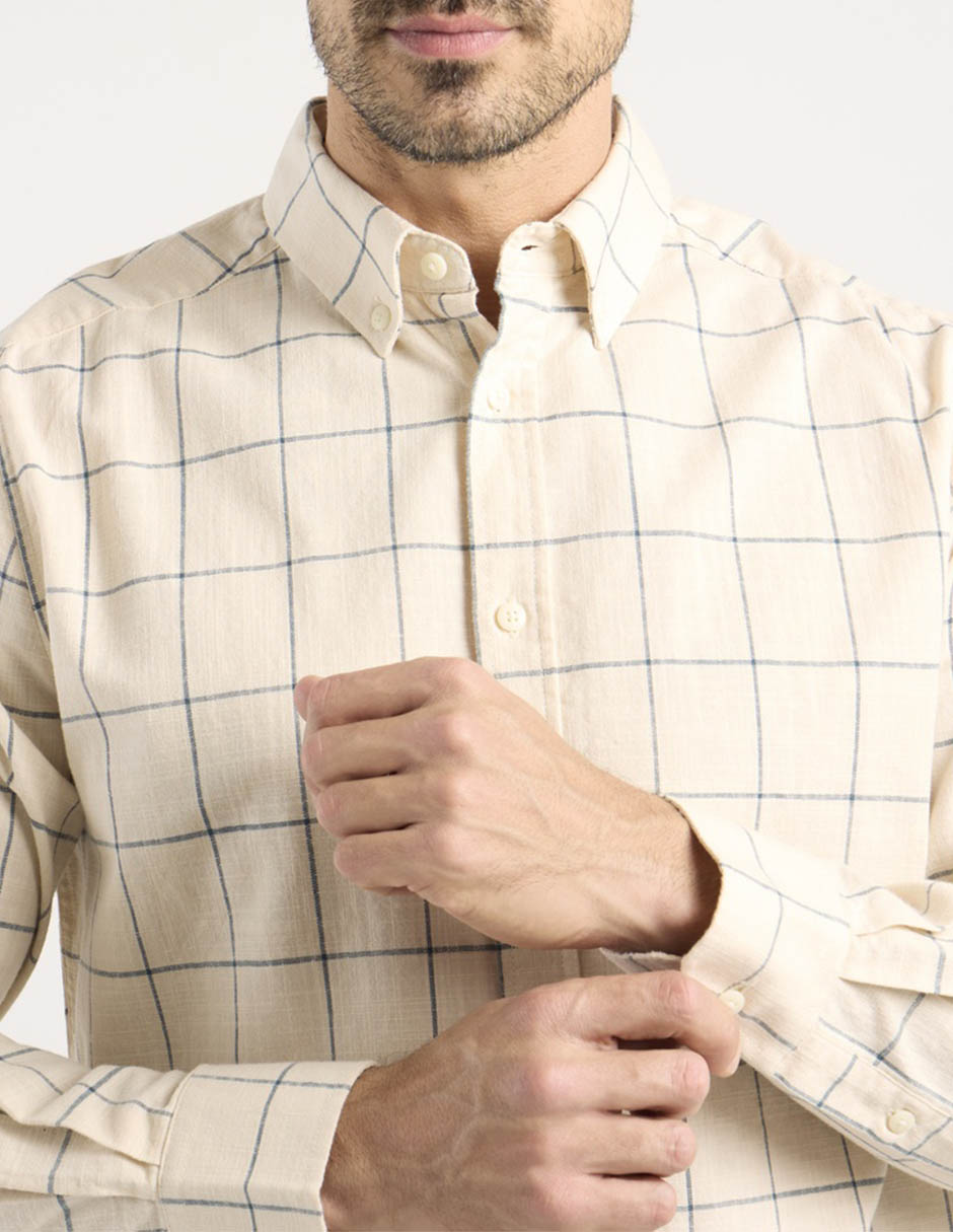 Camisa casual de algodón manga larga para hombre 4