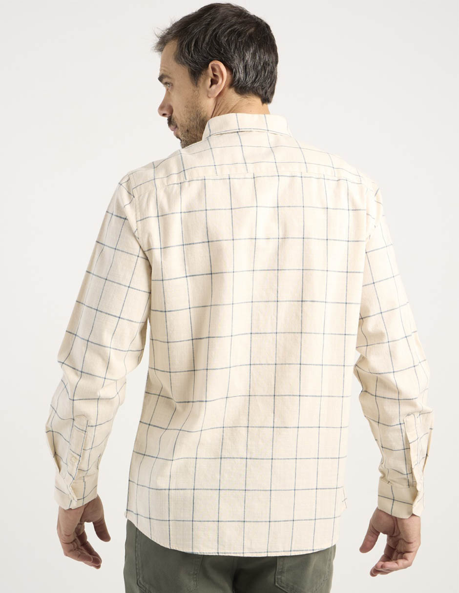 Camisa casual de algodón manga larga para hombre 6