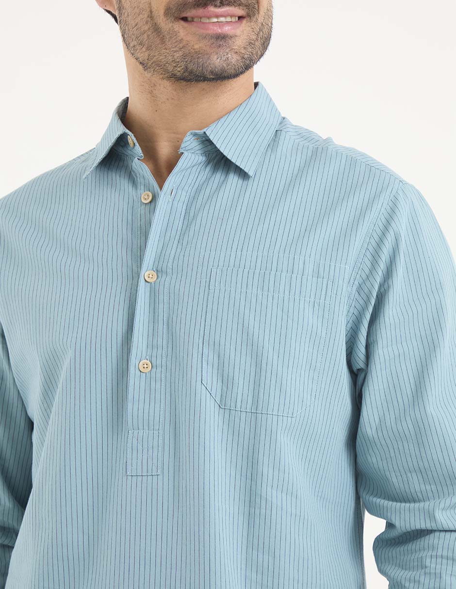 Camisa casual manga larga para hombre 4