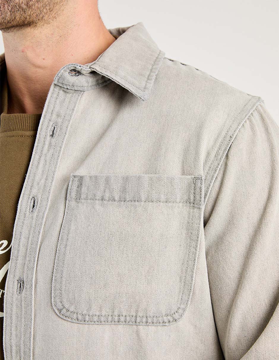Camisa casual manga larga para hombre 5