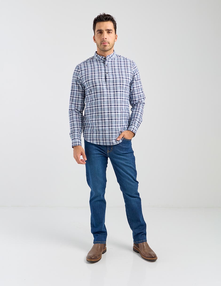 Camisa casual manga larga para hombre 3
