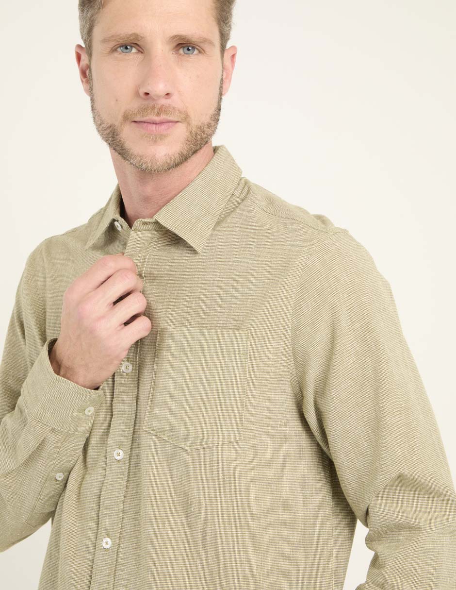 Camisa casual manga larga para hombre 4