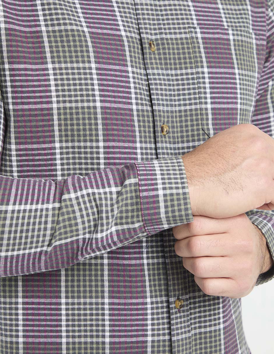Camisa casual de algodón manga larga para hombre 4