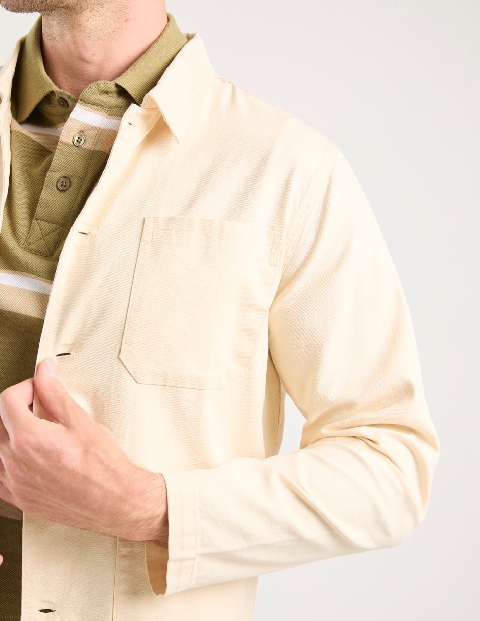 Sobrecamisa casual de algodón manga larga para hombre 4
