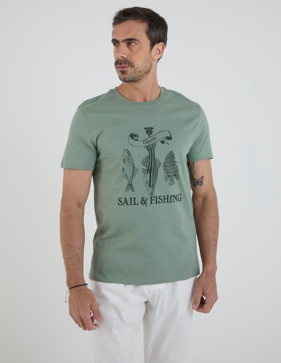 Playera Sail & Fishing cuello redondo para hombre Playera Sail & Fishing cuello redondo para hombre