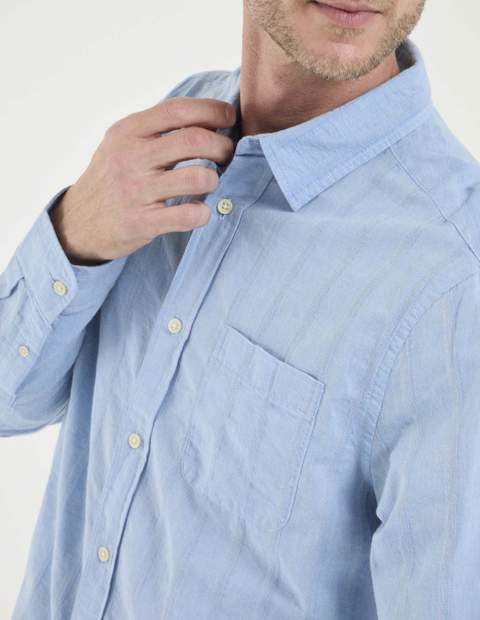 Camisa casual de algodón manga larga para hombre 4