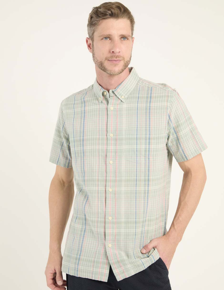 Camisa casual de algodón manga corta para hombre Camisa casual de algodón manga corta para hombre