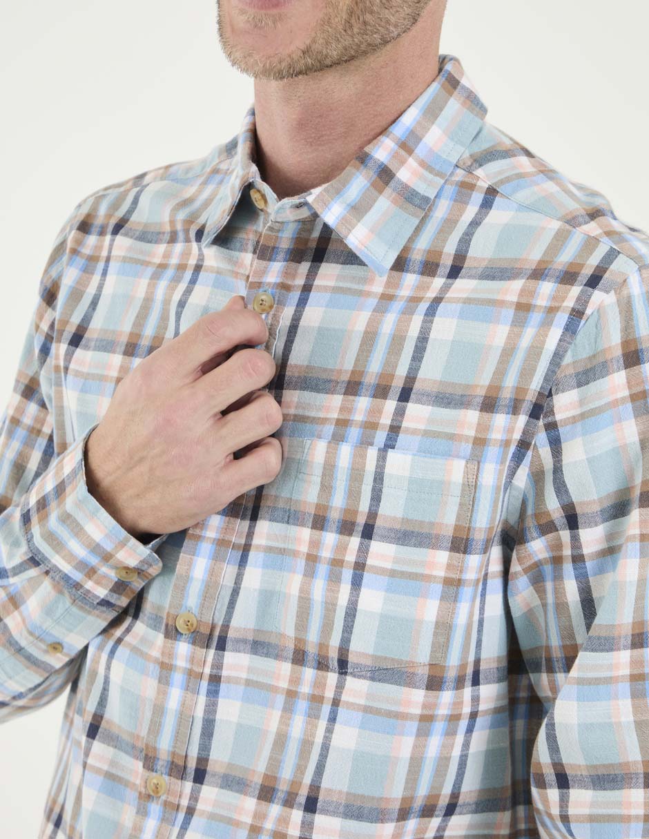 Camisa casual de algodón manga larga para hombre 4