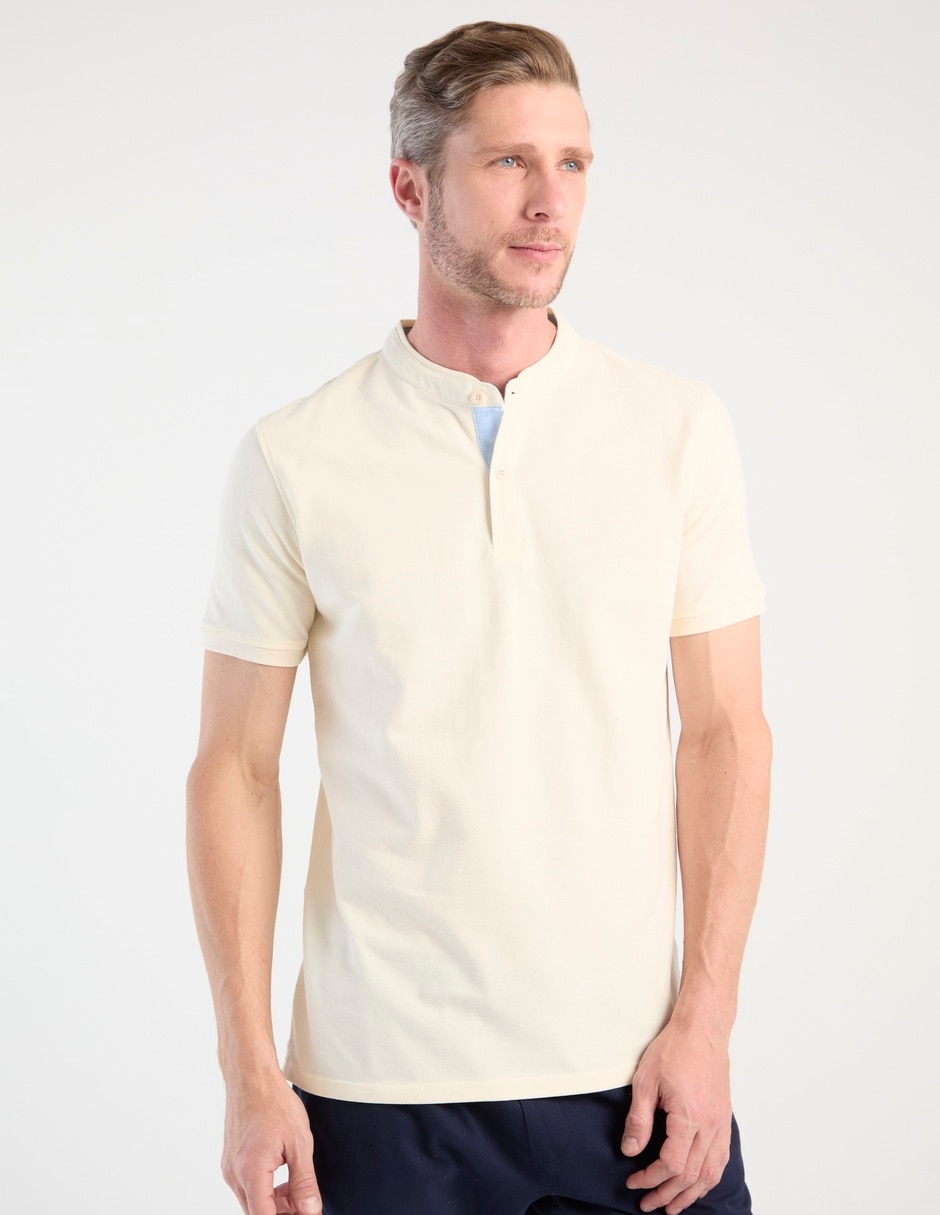 Playera cuello mao para hombre