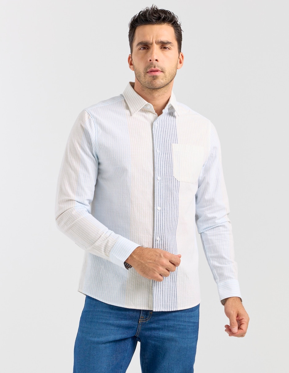 Camisa casual manga larga para hombre