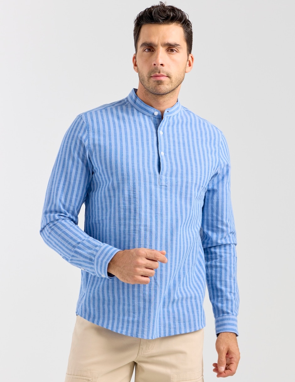 Camisa casual manga larga para hombre
