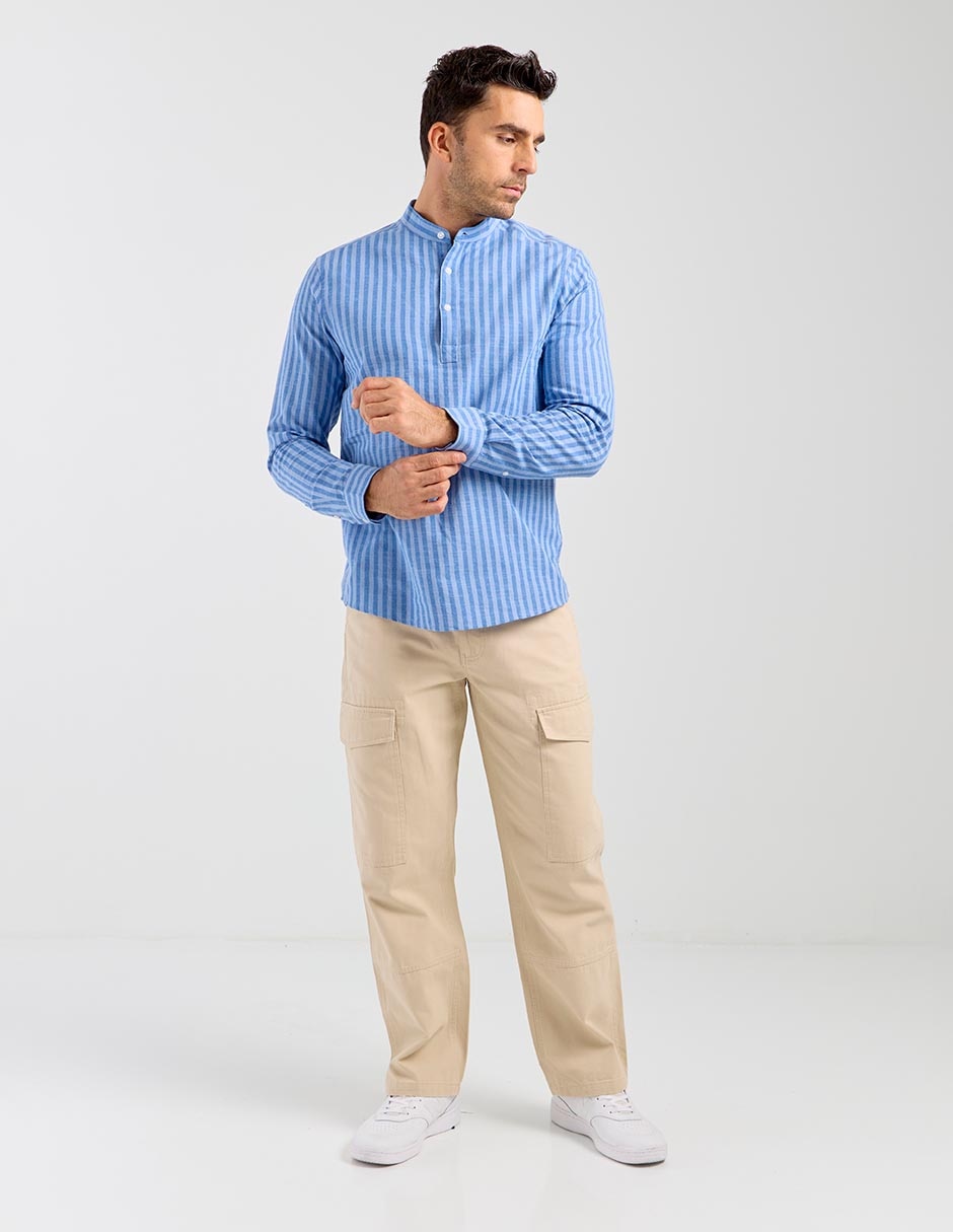 Camisa casual manga larga para hombre 3
