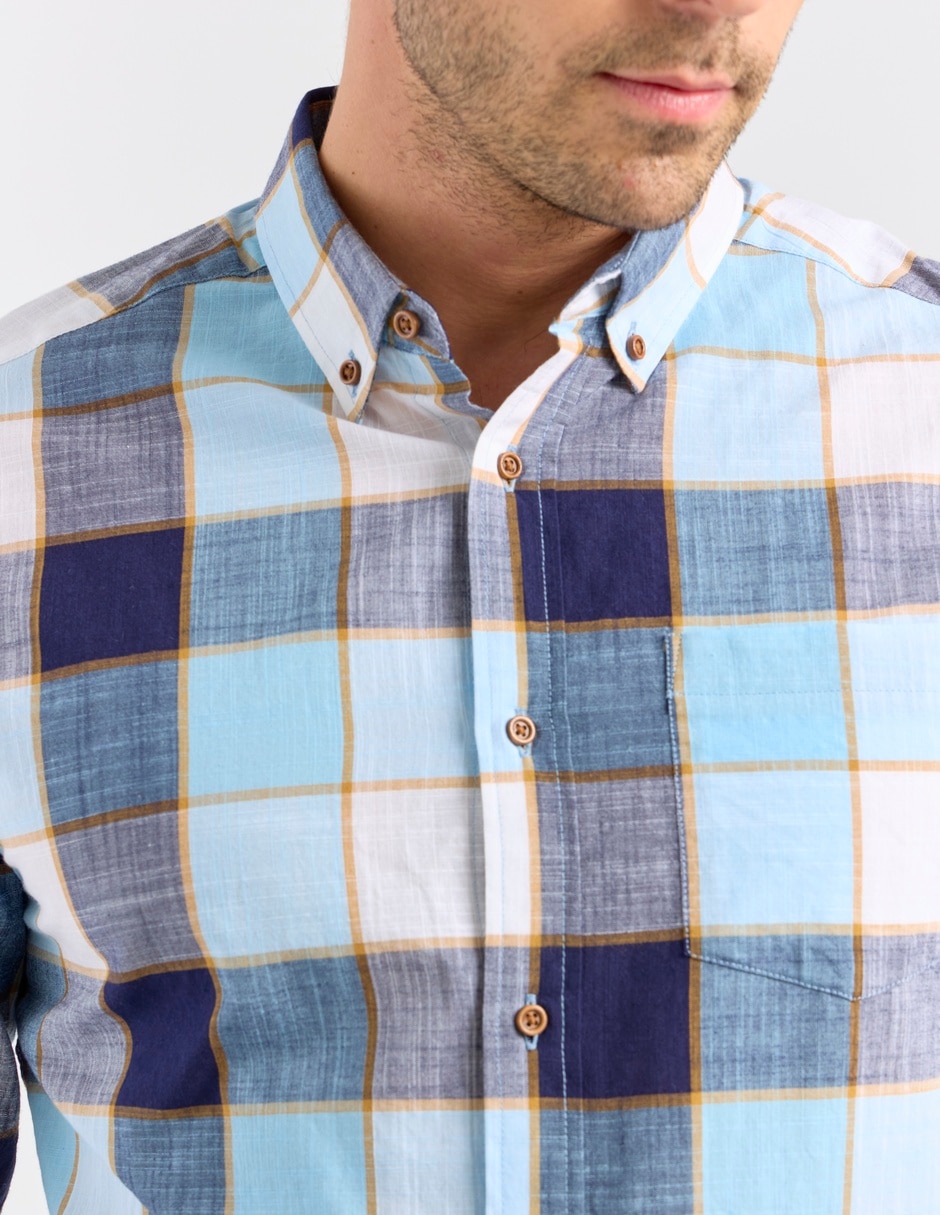 Camisa casual manga larga para hombre 4
