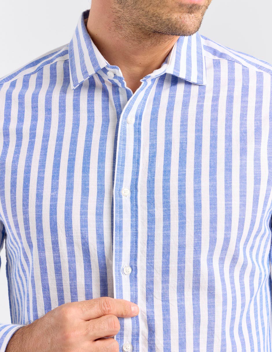 Camisa casual manga larga para hombre 4