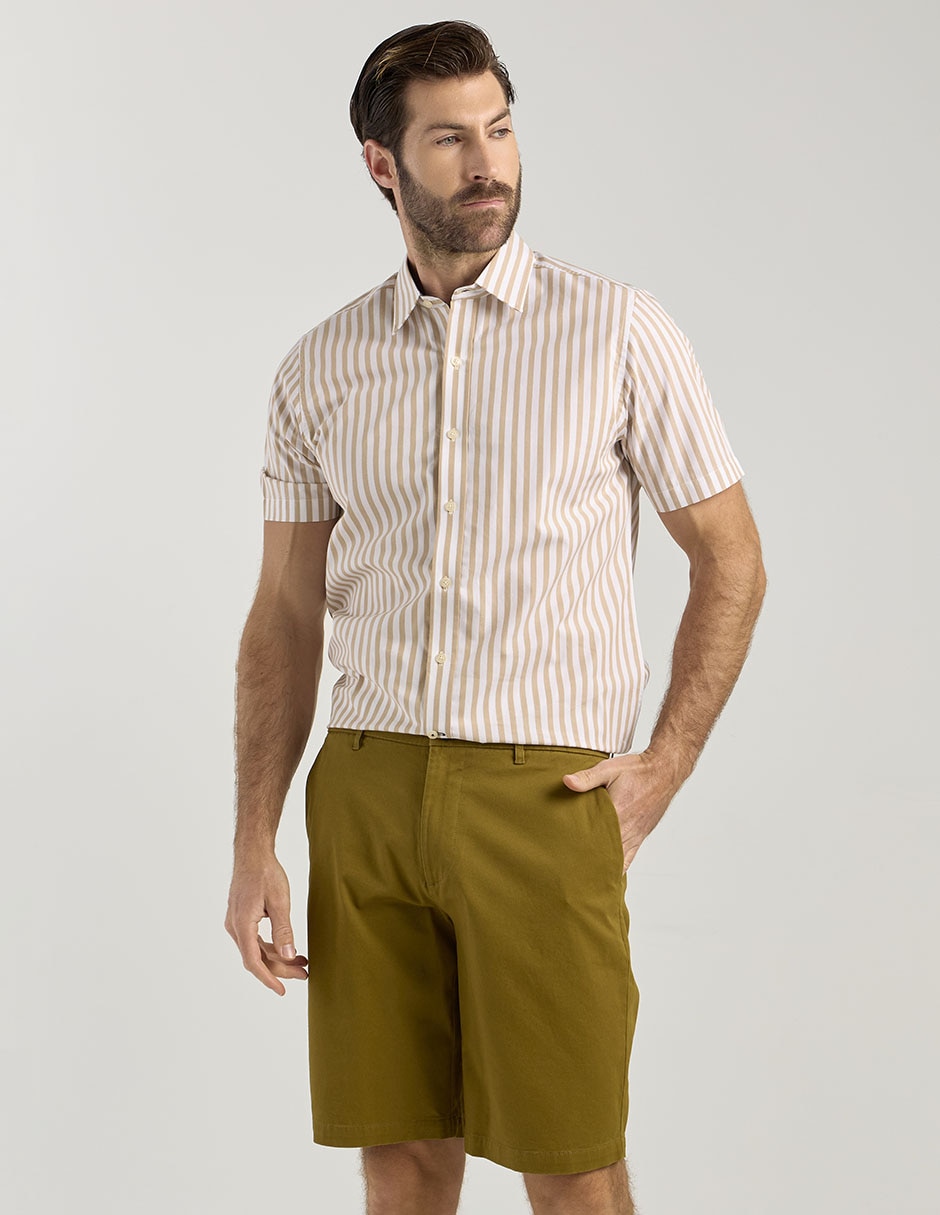 Bermuda de gabardina para hombre