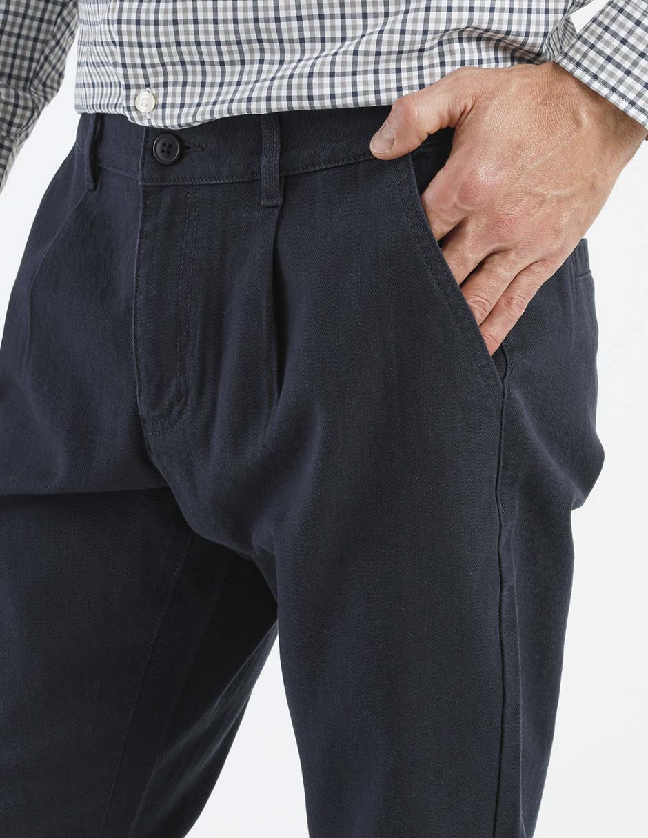 PANTALON CON PINZAS W, 36, AZUL MARINO