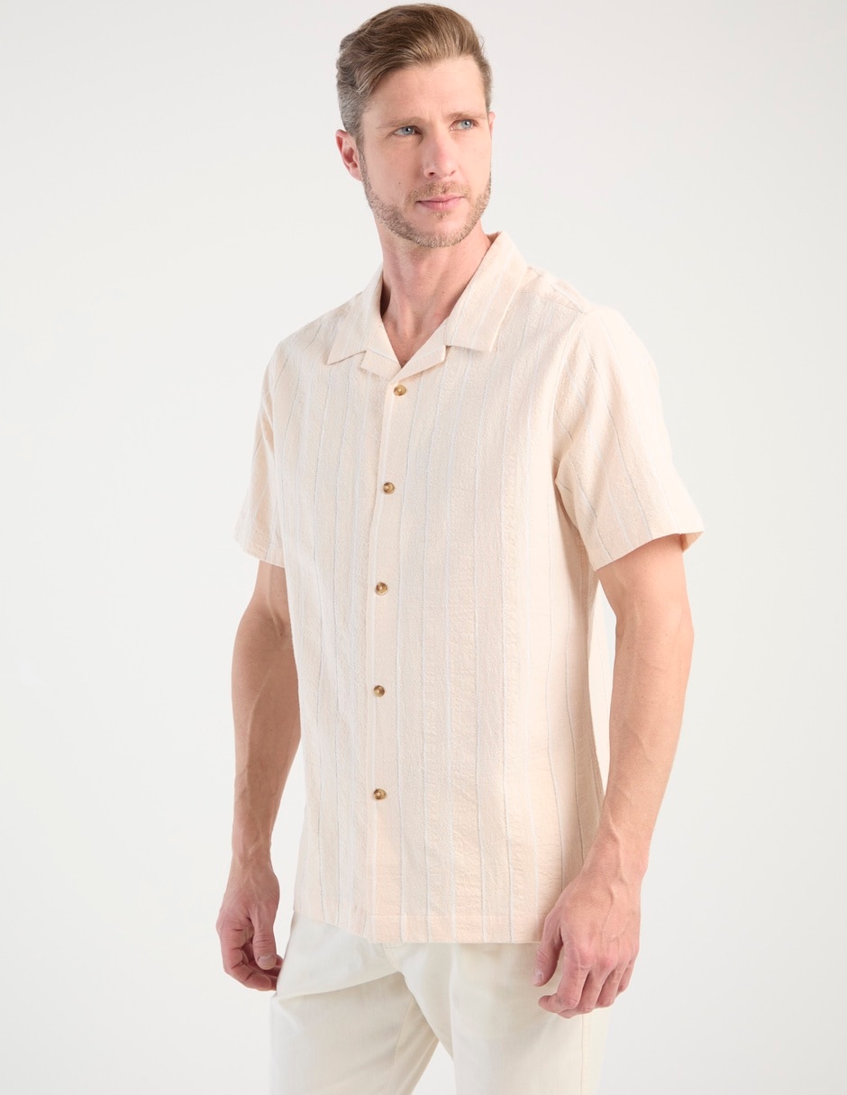 Camisa casual de algodón manga corta para hombre