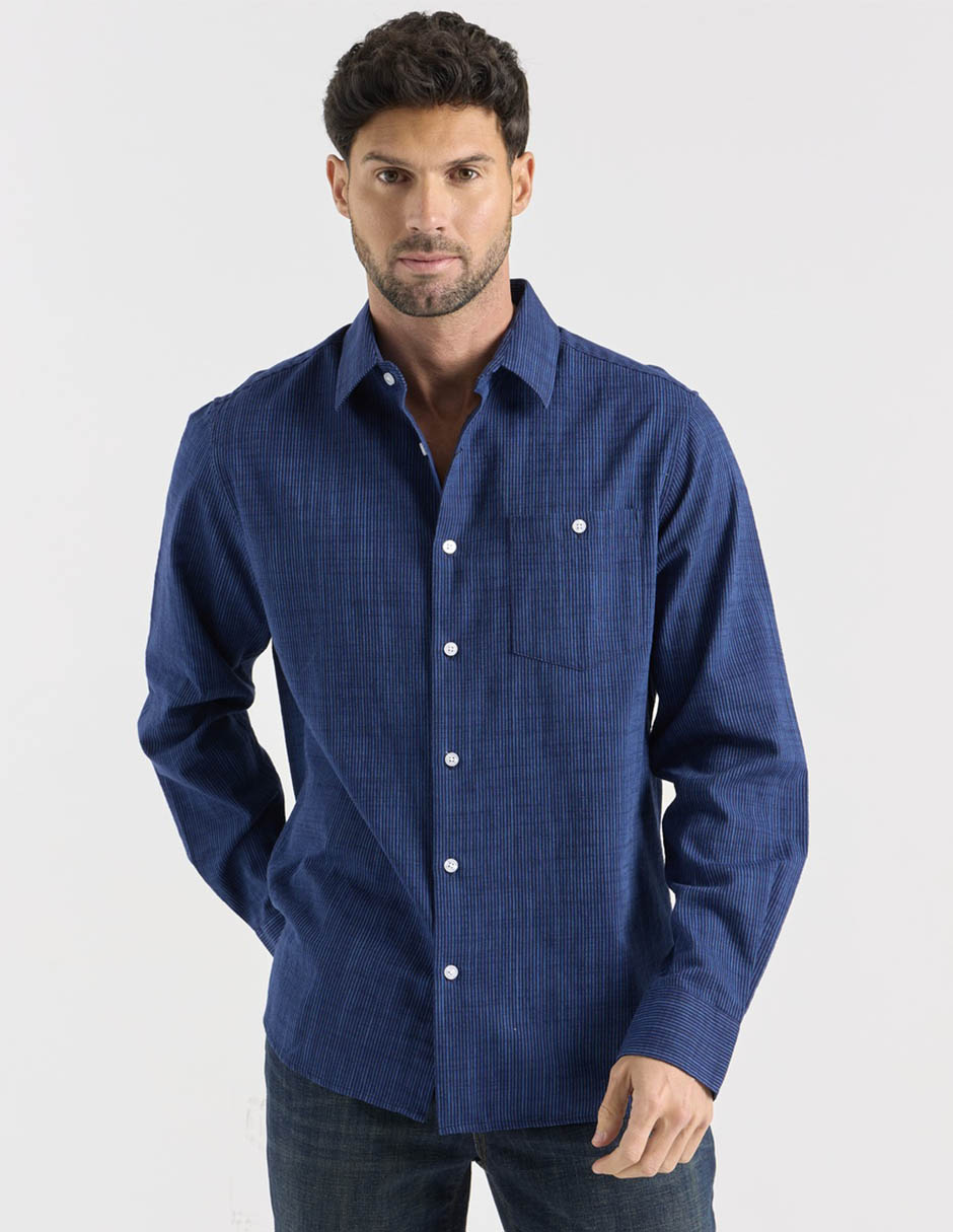 Camisa casual de algodón manga larga para hombre Camisa casual de algodón manga larga para hombre