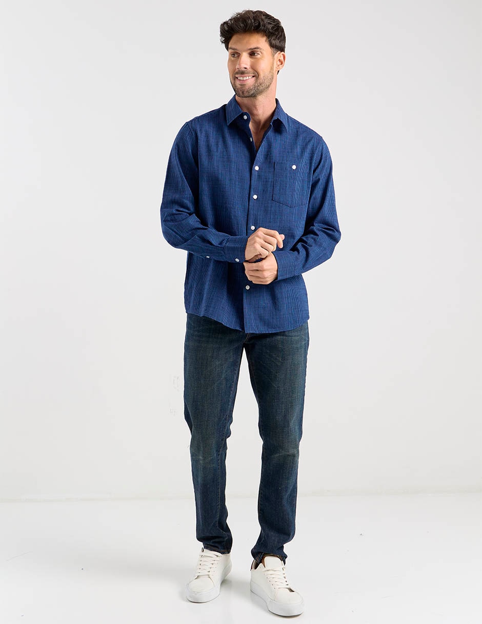 Camisa casual de algodón manga larga para hombre 3