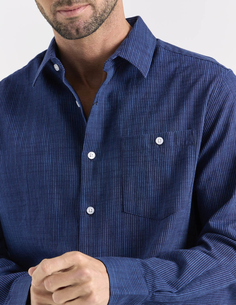 Camisa casual de algodón manga larga para hombre 4