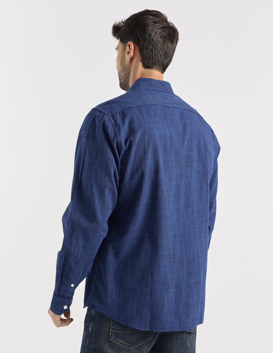 Camisa casual de algodón manga larga para hombre 6