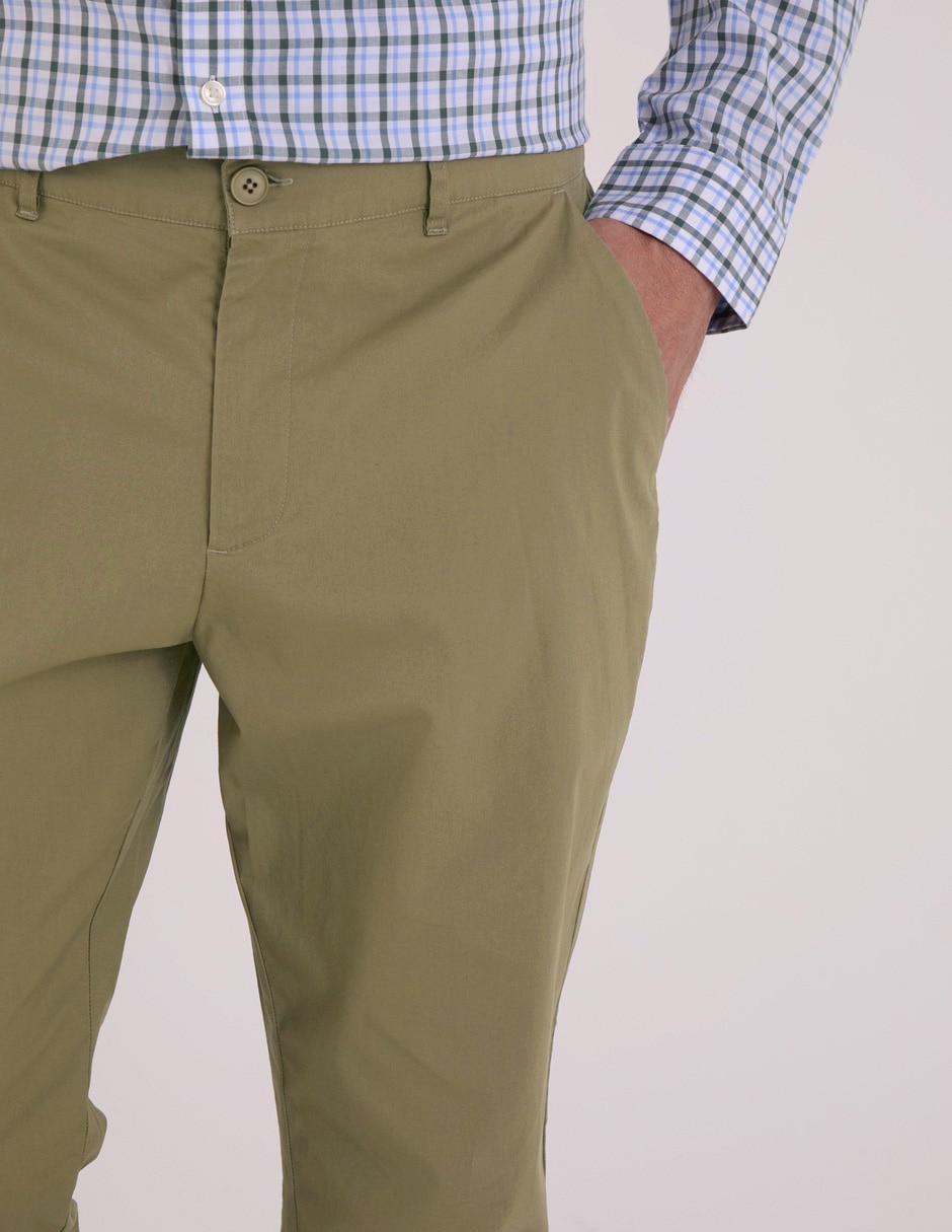 Pantalón chino regular de algodón para hombre 4