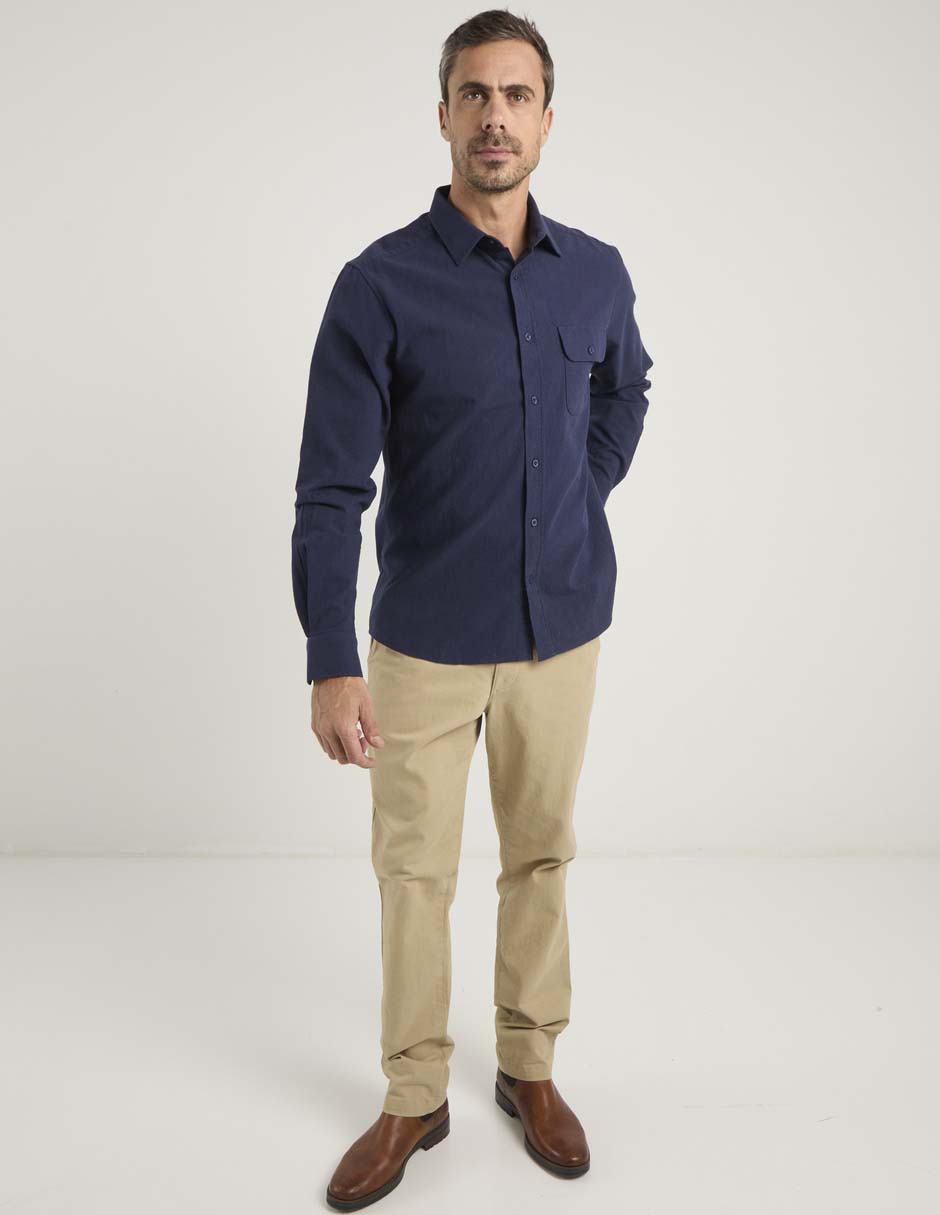 Camisa casual de algodón manga larga para hombre 2