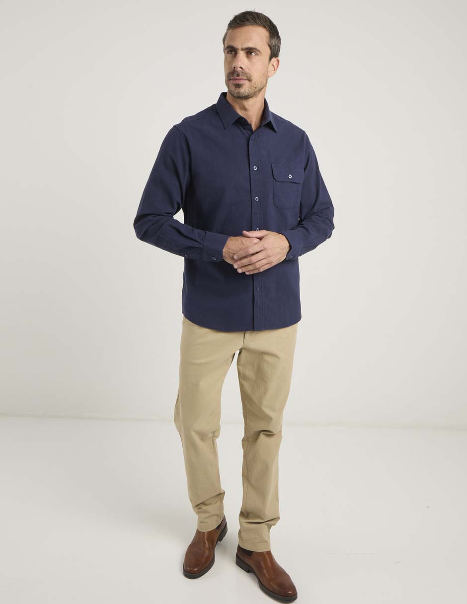 Camisa casual de algodón manga larga para hombre 3