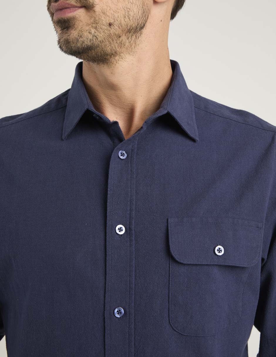 Camisa casual de algodón manga larga para hombre 4
