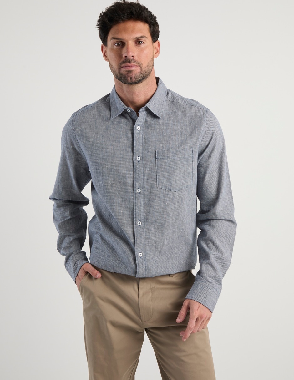 Camisa casual manga larga para hombre 2