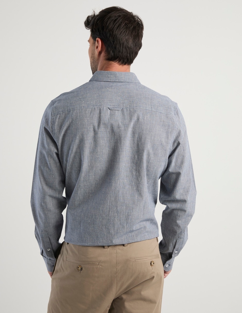 Camisa casual manga larga para hombre 6
